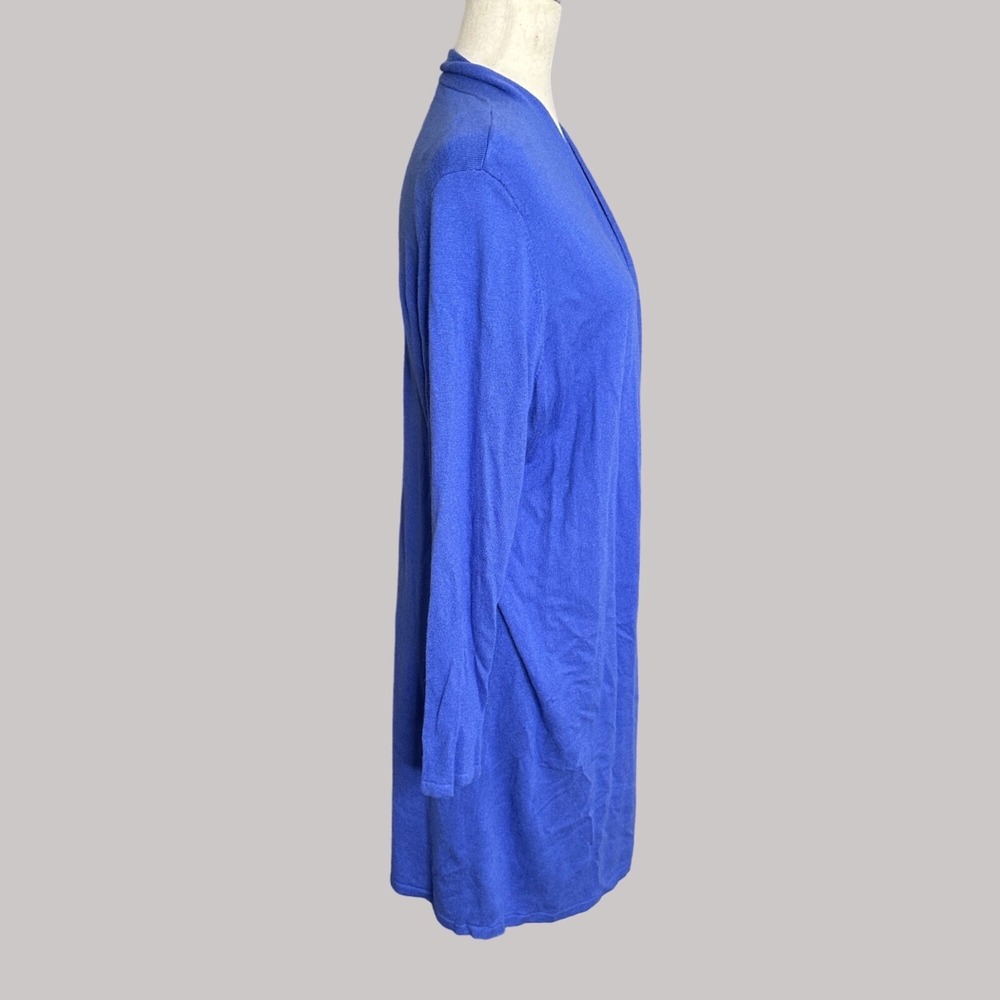 Talbots Royal Blue Open-Front Long Cardigan - Picture 5 of 8